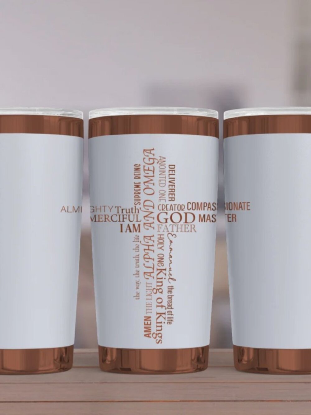 Names Of God (Premium Copper)- 20 oz. Stainless Steel Laser-Engraved Wide Tumblr